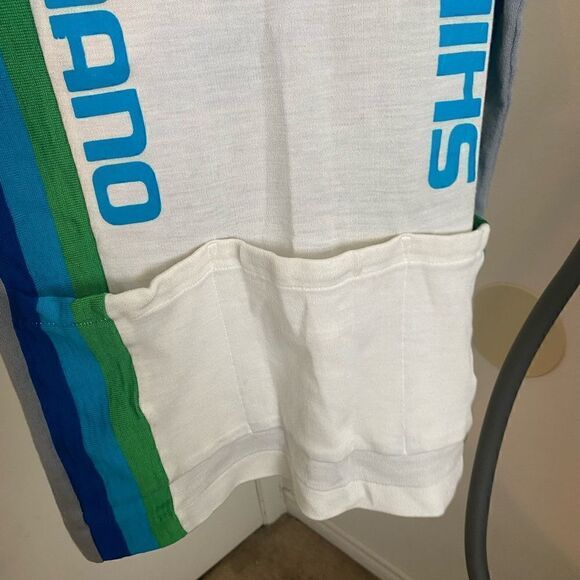 Vintage Shimano Retro Striped Bicycle Gray Jersey - Picture 6 of 7